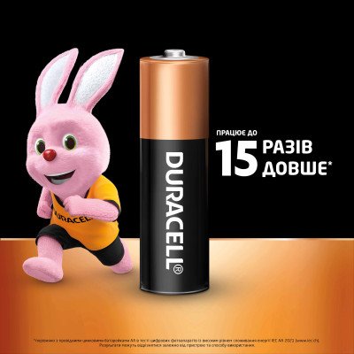 Елемент живлення батарейка, AA, LR06, 1.5V, 2шт/уп, Basic, TM Duracell