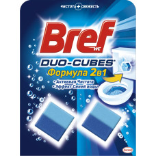 Засіб для туалетного бачка, 2х50г, формула 2в1, Duo-Cubes, TM Bref