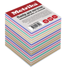 Блок паперу для нотаток, не склеєний, 90х90мм, 900арк, кольоровий мікс, TM Metrika