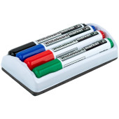 Набір маркерів для дошок, лінія 2-4мм, 4шт+губка, TM Delta by Axent