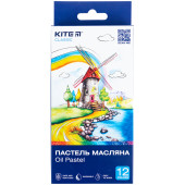 Пастель масляна, 12 кольорів, Classic, TM Kite