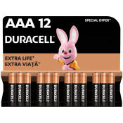 Елемент живлення батарейка, AAA, LR03, 1.5V, 12шт/уп, Basic, TM Duracell