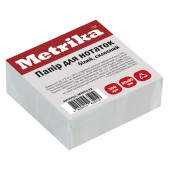 Блок паперу для нотаток, склеєний, 80х80мм, 300арк, білий, TM Metrika