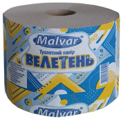 Туалетний папір, макулатурний (сірий), на гільзі, 60м, d=12,5см, Велетень, ТМ Malvar