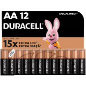 Елемент живлення батарейка, AA, LR06, 1.5V, 12шт/уп, Basic, TM Duracell