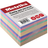 Блок паперу для нотаток, не склеєний, 90х90мм, 600арк, кольорове асорті, TM Metrika