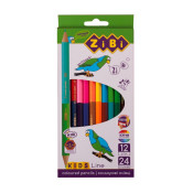 Олівці кольорові, Double, 12шт, (24 кольори), KIDS Line, TM ZiBi